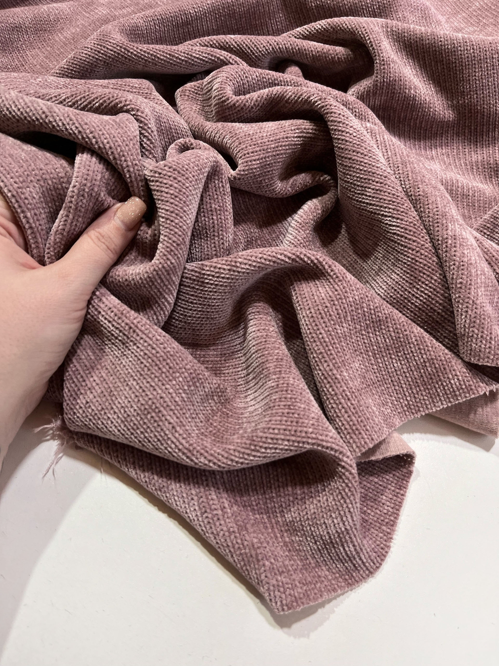 БРУСНИКА - Английская вязка СИНЕЛЬ, на стабилизирующем трикотаже (1384 Евгения)