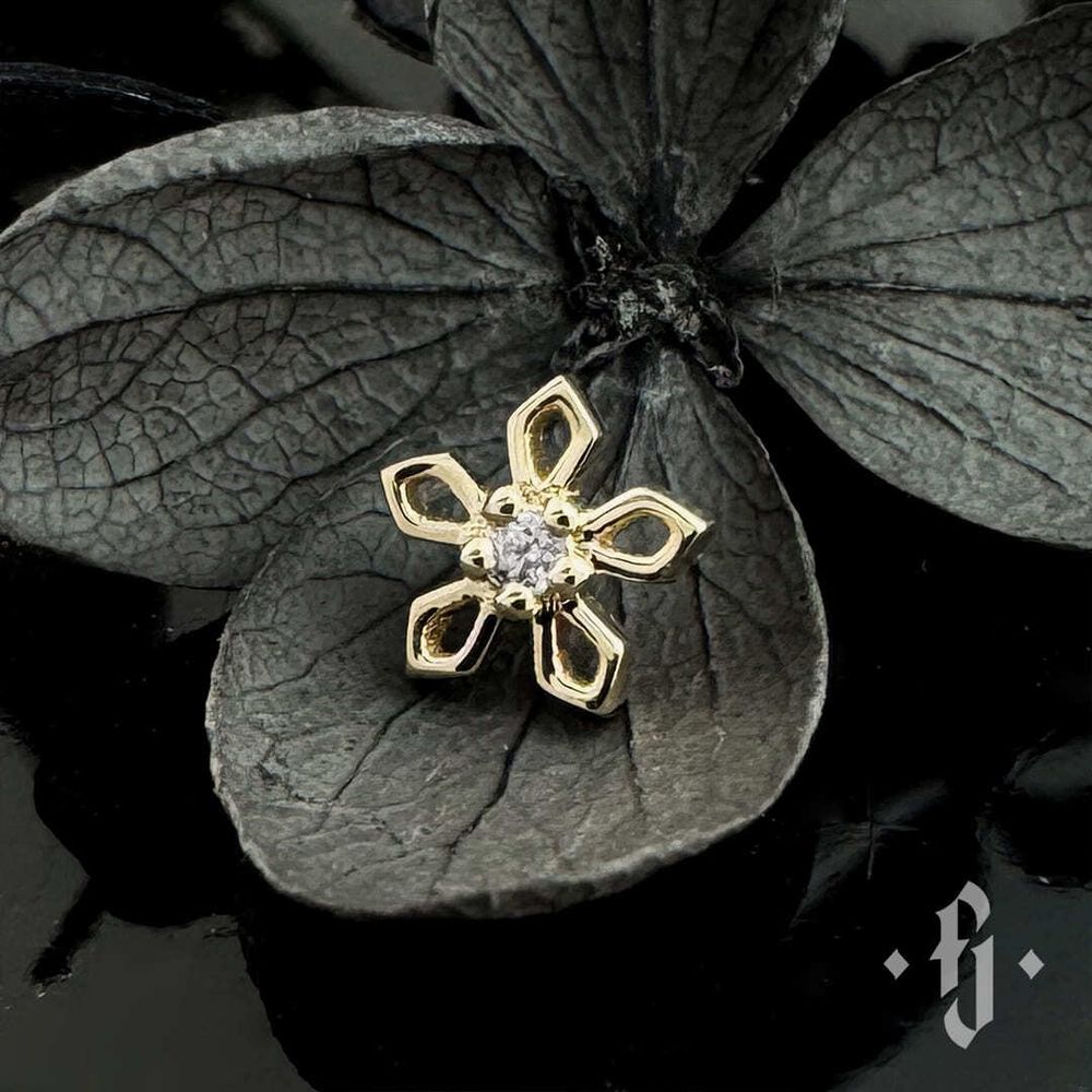 Накрутка &quot;Chamelaucium&quot; - Желтое золото - White CZ