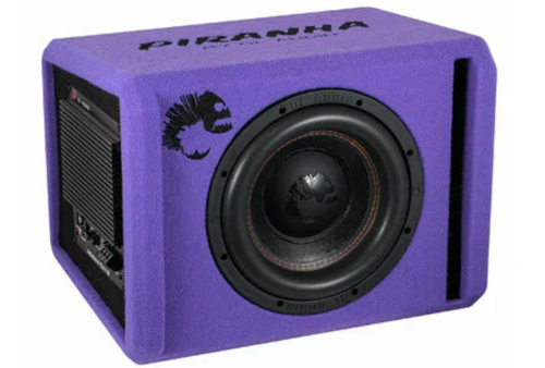 Автосабвуфер PIRANHA DL AUDIO 10A, активный, в корпусе, 23-220 Гц, 200-700 Вт, фиолетовый