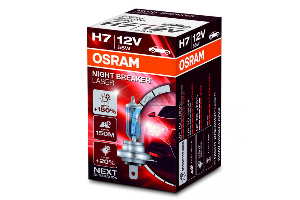 Галогеновая лампа Osram NIGHT BREAKER LASER +150% H7,12V