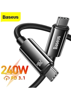 Кабель зарядки Базеус Type-C 240W для iPhone 15-16, Macbook