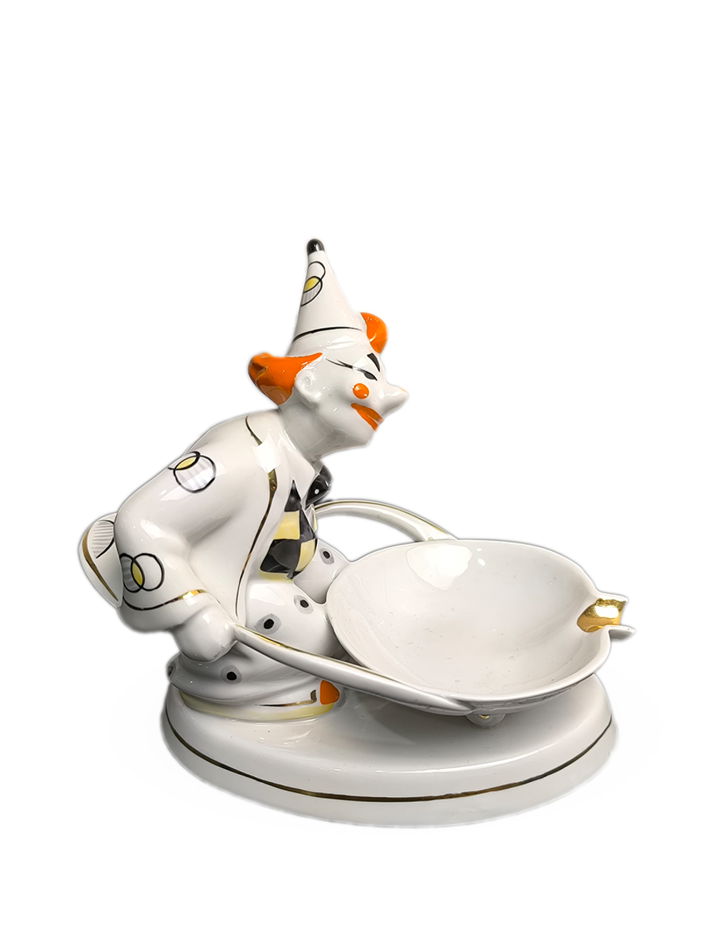 Фарфоровая статуэтка "Клоун с тачкой" (ФФЗ "Чайка")