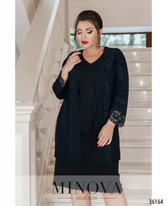 Платье 389-1-синий Minova