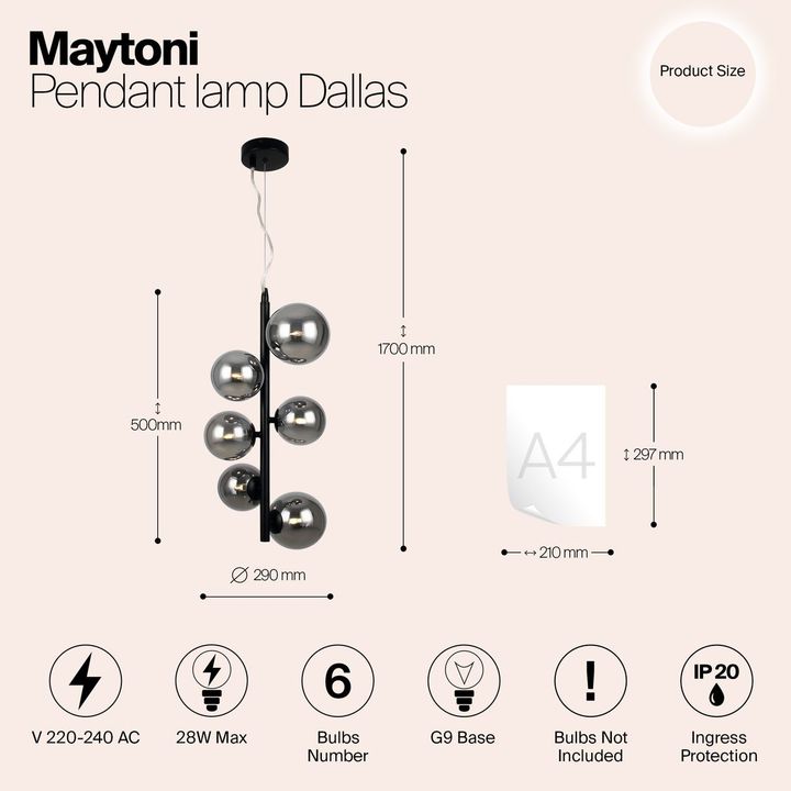 Подвесной светильник Maytoni Dallas MOD545PL-06B