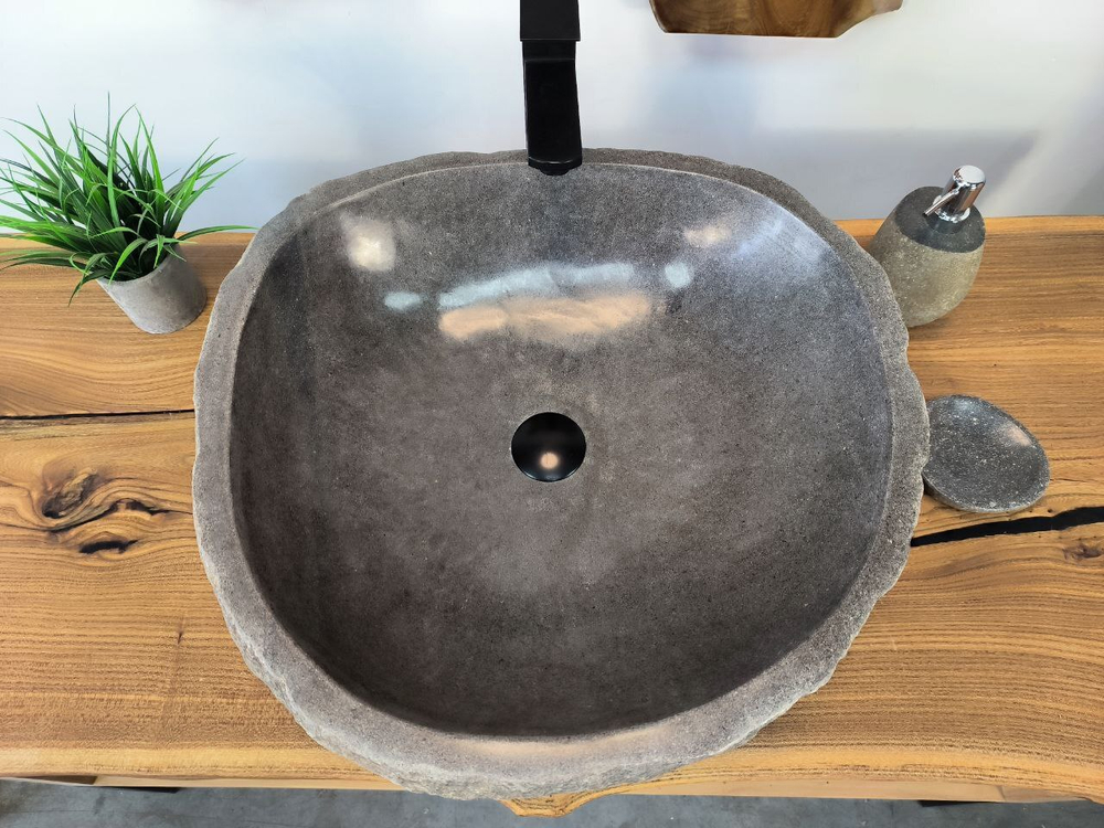 Раковина из речного камня RS-65807 54х51х15 из натурального камня