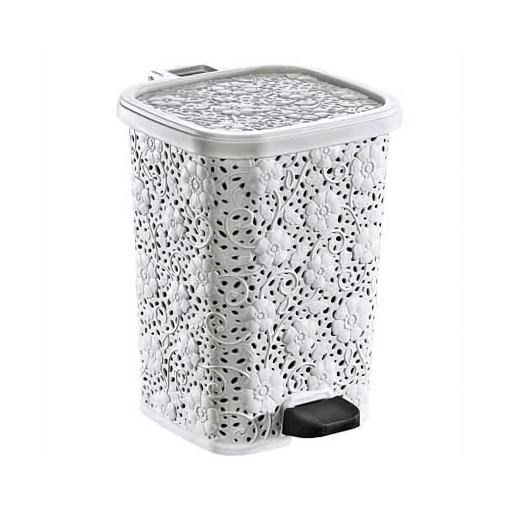 Мусорное ведро с педалью 6 лт АЖУРНОЕ розовый