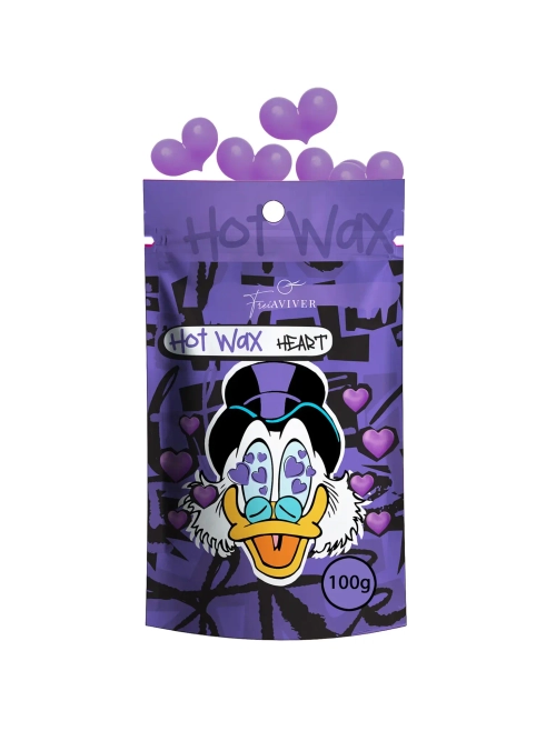 Воск FreiAVIVER для депиляции бровей и лица Hot Wax 100g (фиолетовые сердечки)
