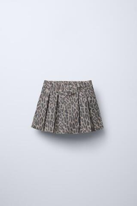 ZARA ЮБКА ИЗ ТВИЛА С АНИМАЛИСТИЧЕСКИМ ПРИНТОМ, ЛЕОПАРДОВЫЙ