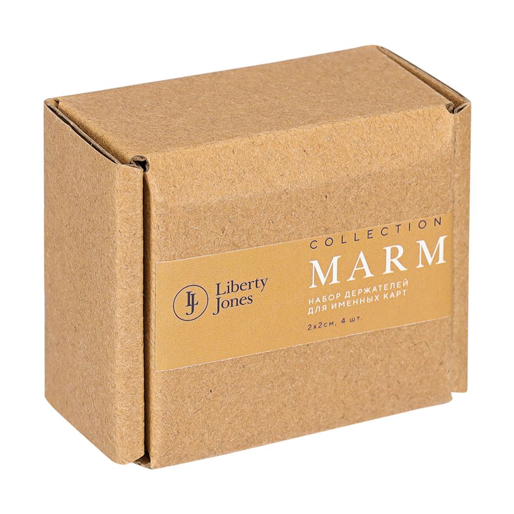 Набор держателей для именных карт Marm, белый мрамор, 4 шт.