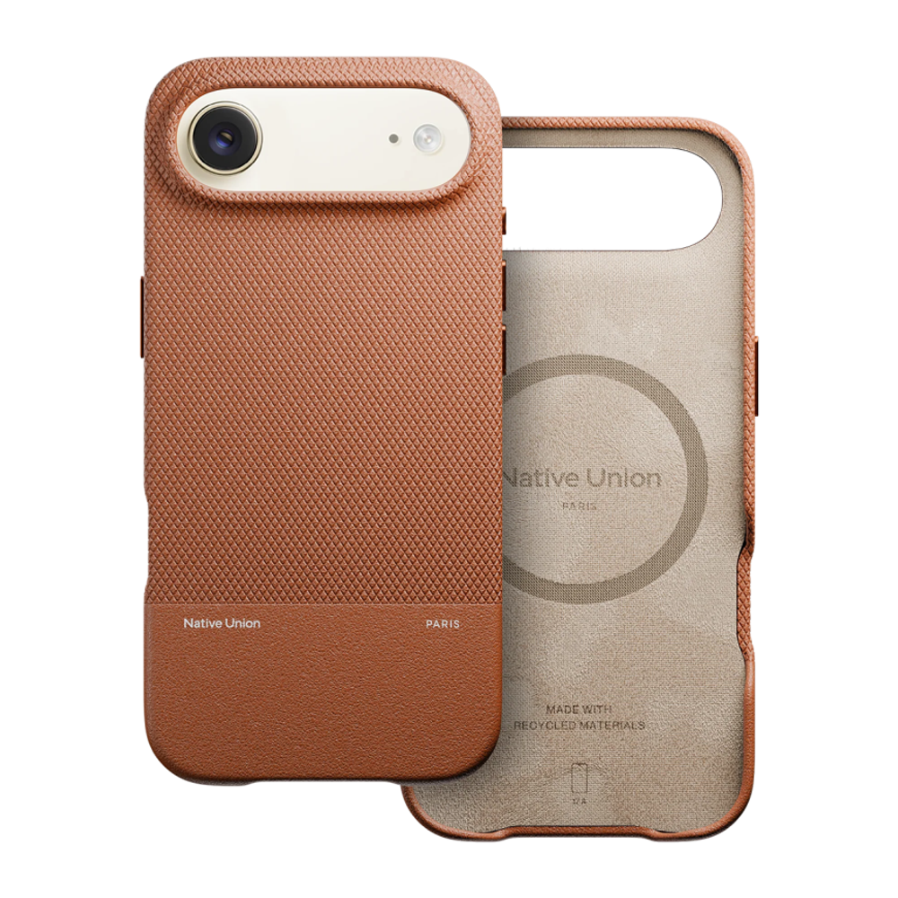 Кожаный чехол MagSafe Native Union (Re)Classic Case для iPhone Air Гибридный чехол из экокожи с зернисто-текстурированным контрастом и вырезом для Контроллера камеры