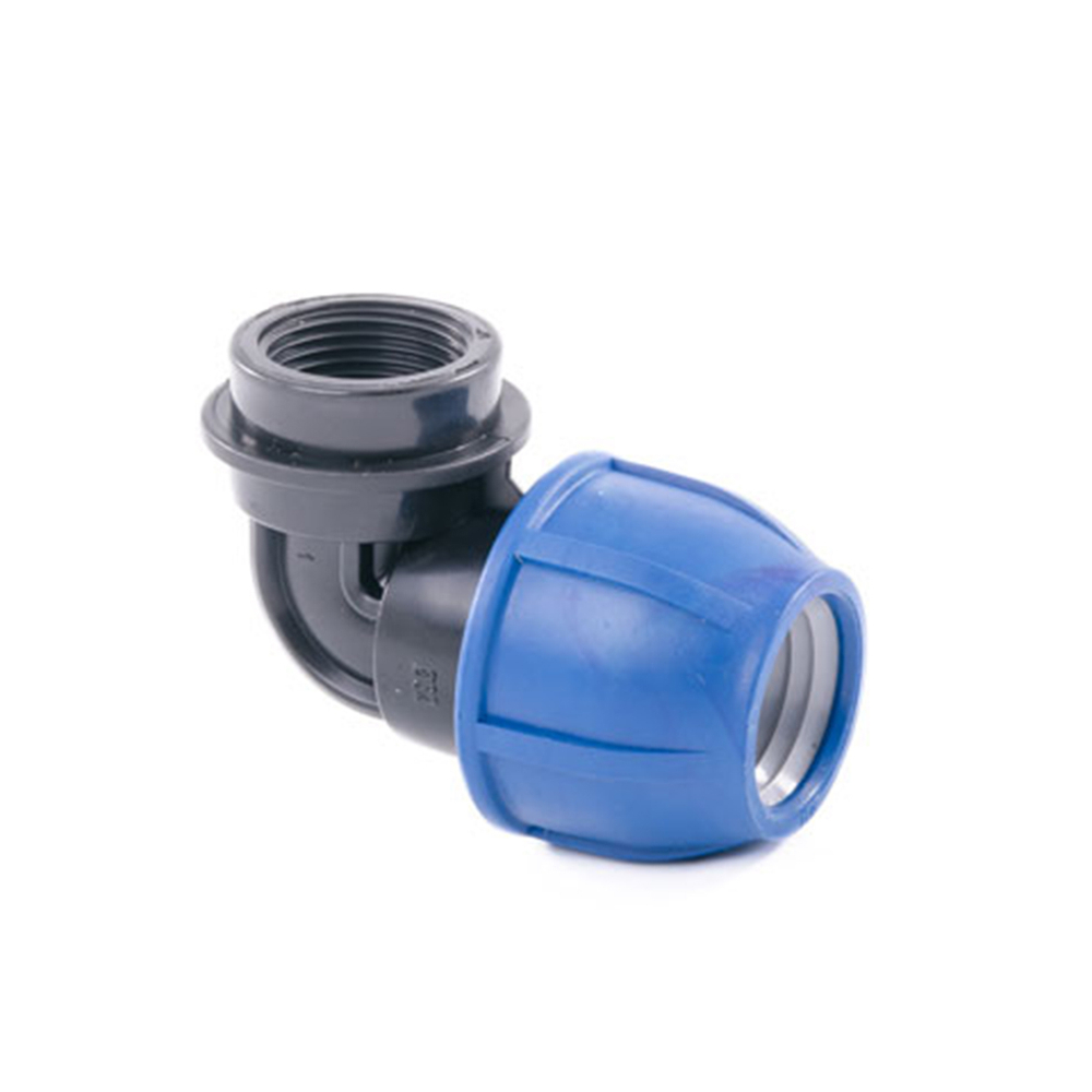 Отвод компрессионный для ПНД труб Lammin, внутренняя резьба, 20 x 1/2"