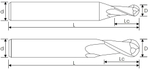 R0.75*50*3*d4*2F фреза концевая сферическая
