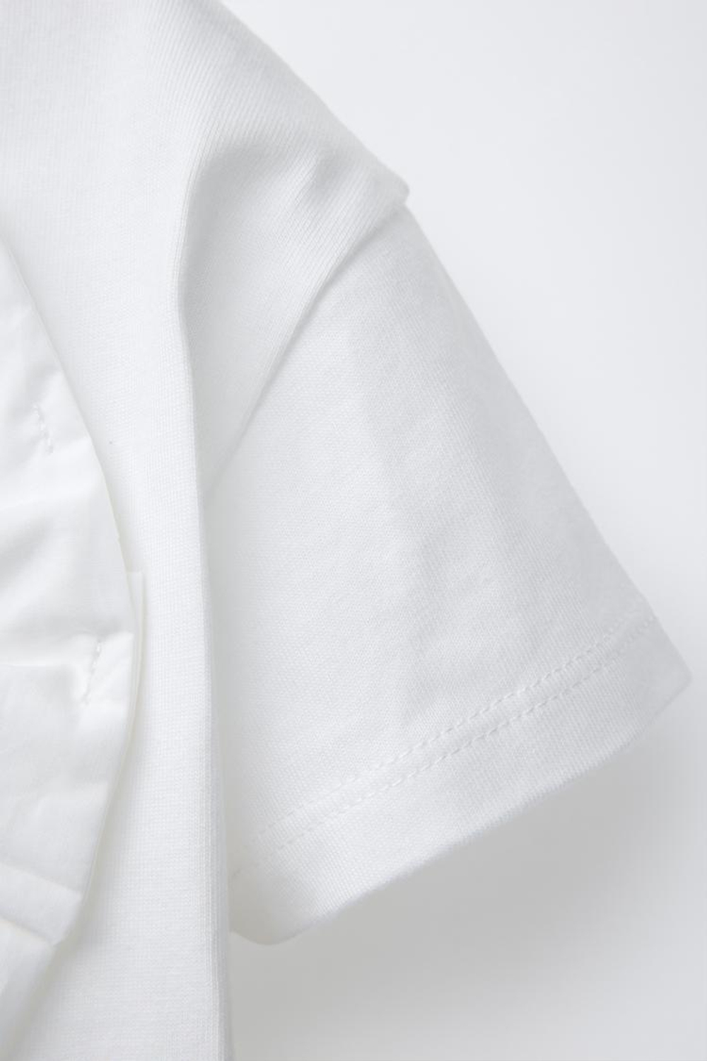 ZARA ФУТБОЛКА С БАНТОМ ИЗ ПОПЛИНА, БЕЛЫЙ