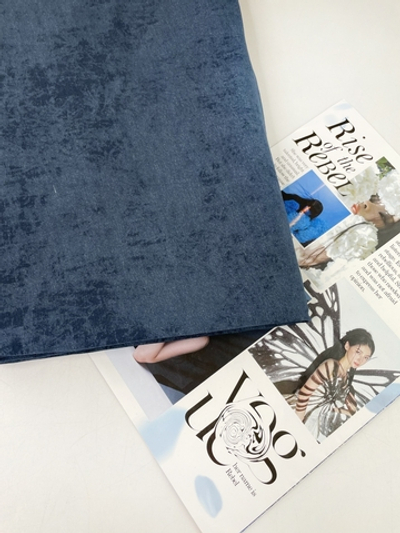 ТЕМНО-СИНИЙ - Кулирка 100% хлопок ВИНТАЖ ВЕЛЮР-ЭФФЕКТ пенье (КРВ547 Маша)