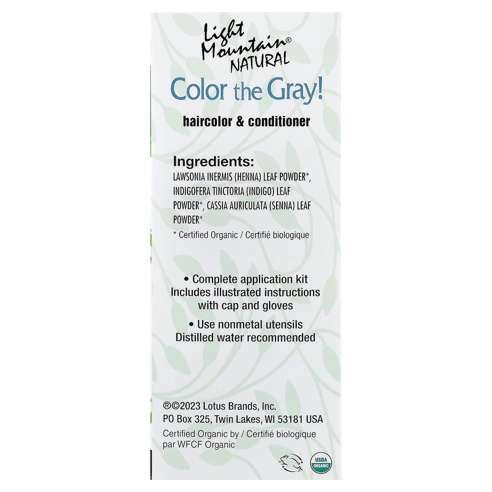 Light Mountain, Color the Gray! Натуральная краска для волос, светлый коричневый 7 унции (198 г)