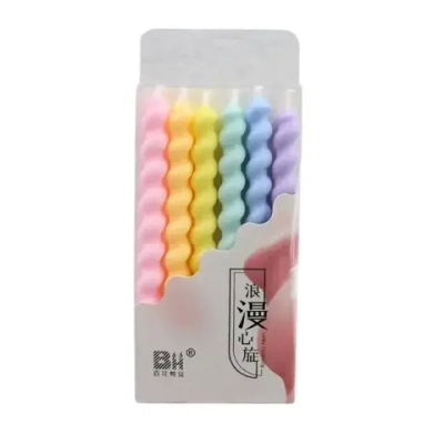 Набор свечей для торта «Спираль» (цветные, 10 см) 6 шт