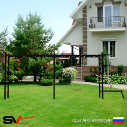 Уличная шведская стенка Sv Sport рукоход х 2 У53400 (Турник/Брусья/Скамья/Деревянные/Канат/кольца/лестница)