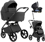 Коляска 4 в 1 Sweet Baby SBL Elegante Therma Colore + автокресло Elegante Plus с базой i-Size ISOFIX DK780 Dark Grey