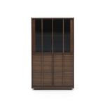 Витрина Onix из массива ореха и орехового шпона темная отделка 101 x 170 см