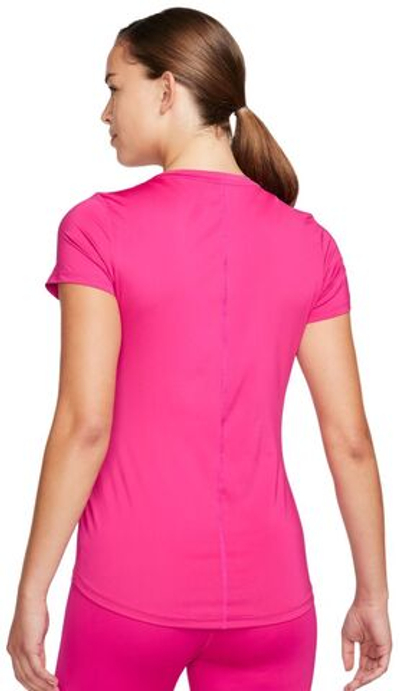 Женская теннисная футболка Nike One Dri-Fit Short Sleeve Slim Top - fireberry/white
