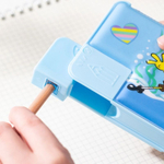 Пенал 2-х сторонний Deli "SpongeBob" + точилка, 235х80х30 мм, пластик, ассорти