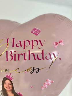 Воздушные шары сердце большое с приколами стикерами на день рождение №3733