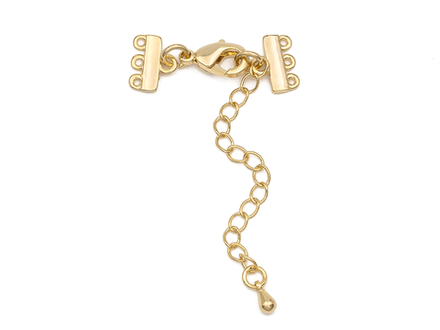 Застежка для многоярусных украшений с карабином, 12мм