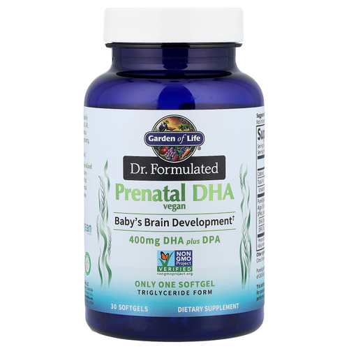 Garden of Life, Мы в компании Formulated, Vegan Prenatal DHA, 400 мг, 30 мягких таблеток