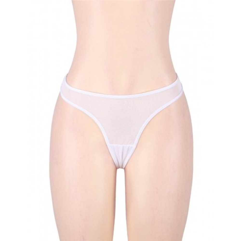 Пояс белый для чулок с ремешками на клипсах (XL-2XL)