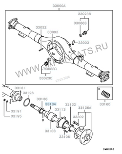 Кольцо стопорное подшипника полуоси Mitsubishi L200 96- / RVLT-MB664448