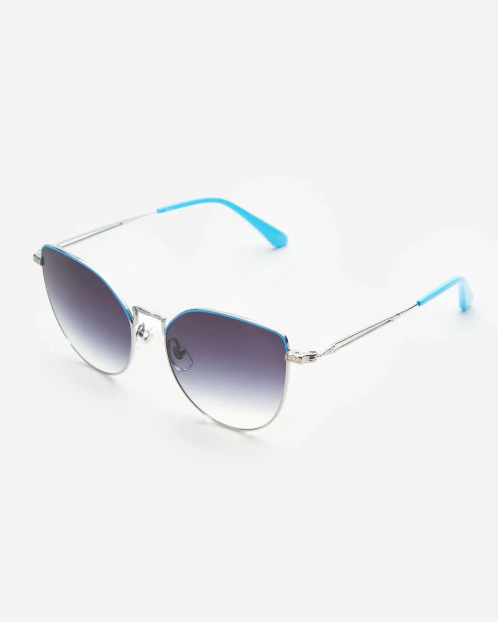 Очки солнцезащитные Spunky Big Kiss Silver-Blue. gradient grey lens