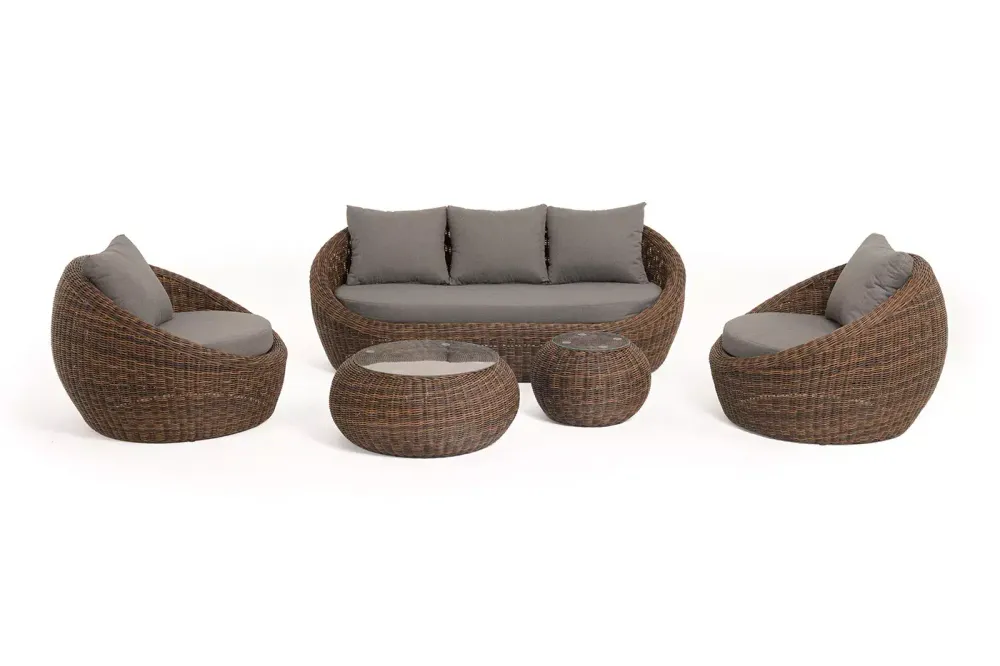 "Барселона" лаунж-зона из искусственного ротанга, цвет коричневый