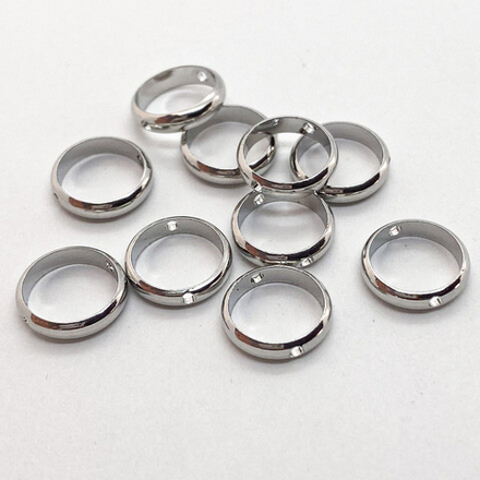 Коннектор-рамка для бусины, родиевое покрытие, размер 12 мм, цена за 1 шт