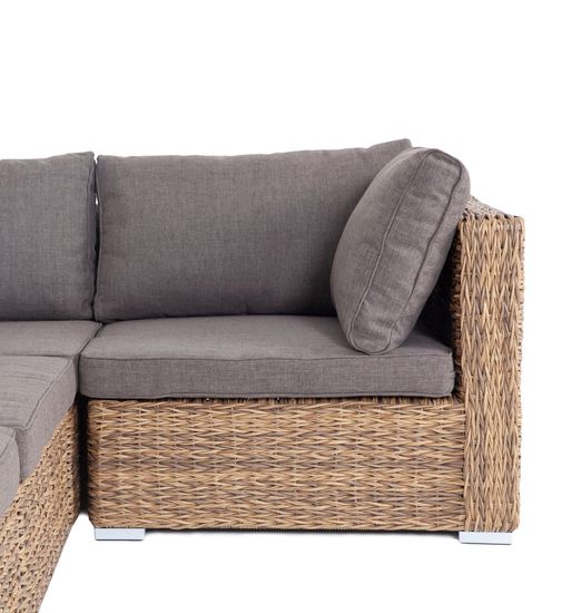 "Лунго" трансформирующийся диван из искусственного ротанга (гиацинт), цвет соломенный