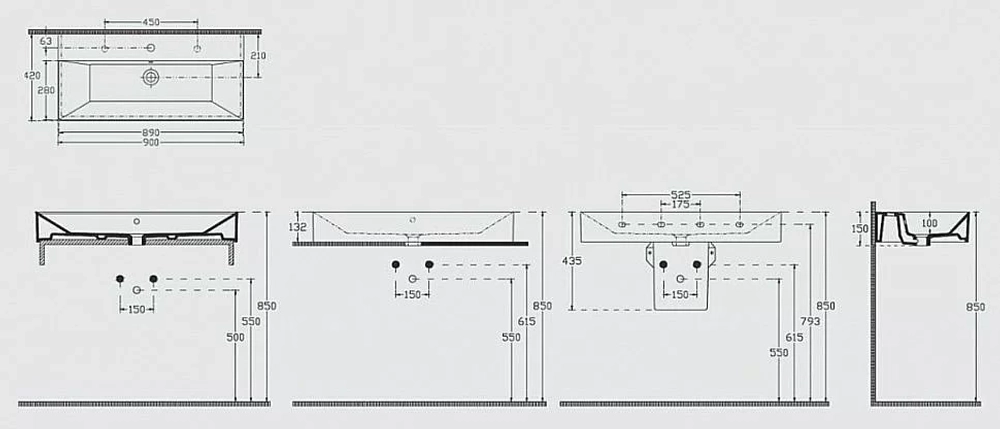 Раковина ISVEA SistemaZ Frame 90 10SF50090SV белая