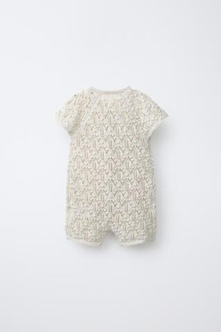 ZARA КОМБИНЕЗОН КРУПНОЙ ВЯЗКИ, СВЕТЛО-БЕЖЕВЫЙ