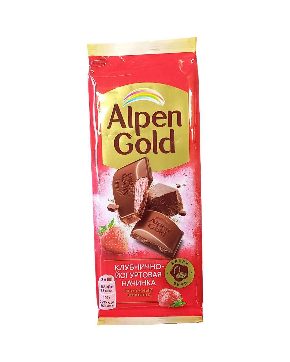 Шоколад "Alpen Gold" Клубника-йогурт 85г