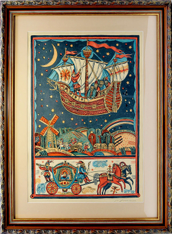 Люкшин Ю.К. Сказка. Цветная литография. СССР. 1980-е. 44 х 32 см.