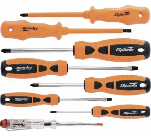 НАБОР ОТВЕРТОК SPARTA ДВУХКОМПОНЕНТНЫЕ РУКОЯТКИ 8ШТ 135435