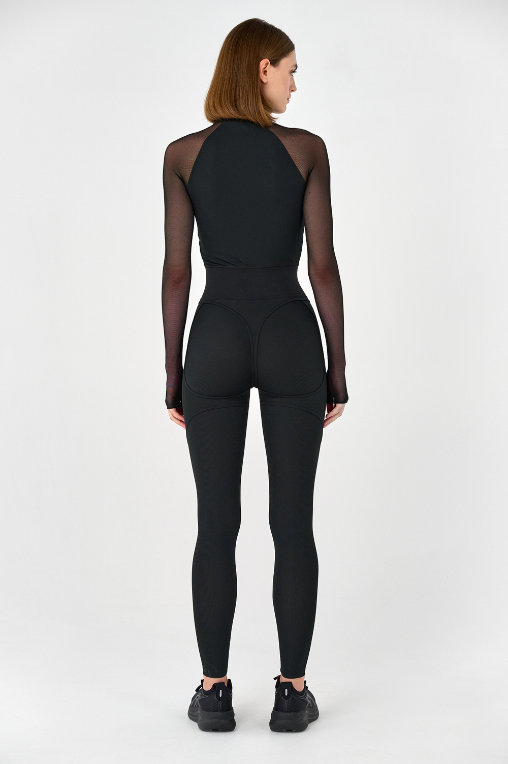 Комбинезон с поддержкой 10 см легинсами и длинными рукавами из сетки