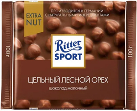 Риттер-Спорт молоч. Цельный лесной Орех 100г