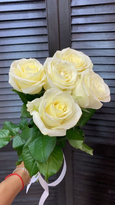 Букет из 5 голландских роз 50 см ( цвет на роз на выбор ) #4477