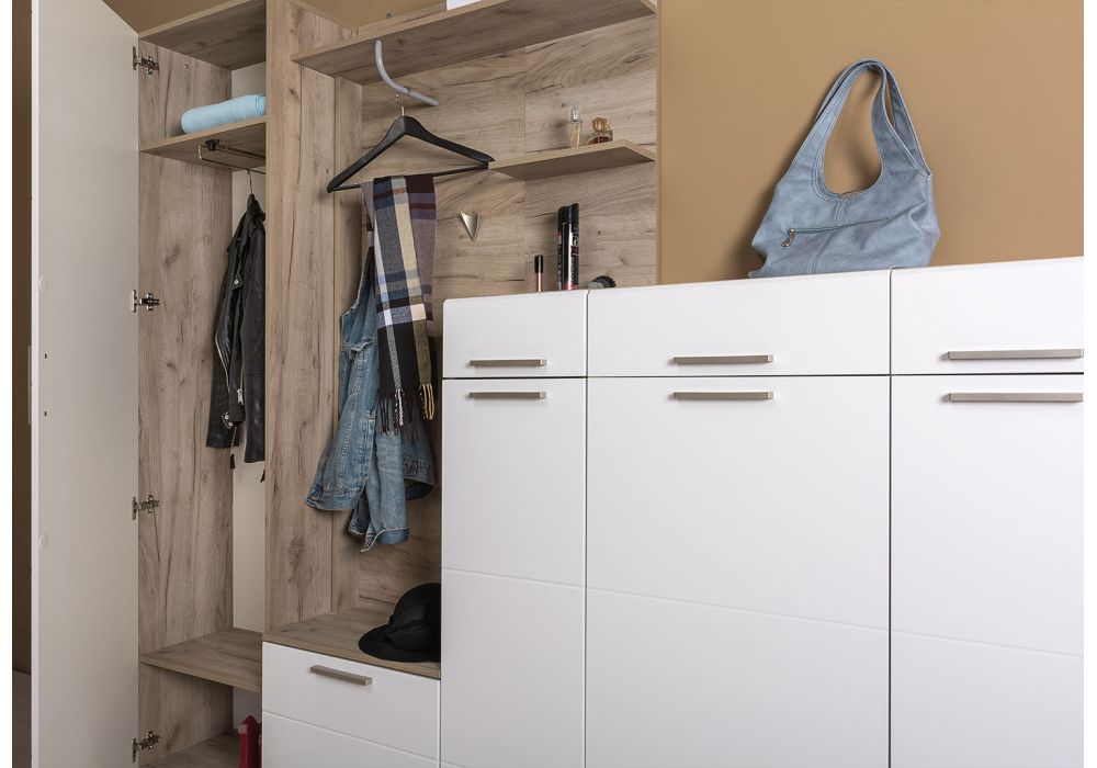 Комод Лайн 13.121 дуб серый craft K 002 PW / белый глянец пвх