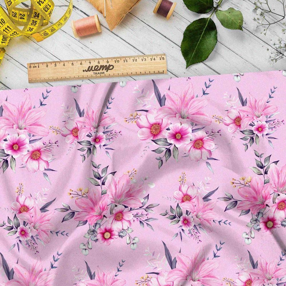 Ткань бифлекс розовая прелесть