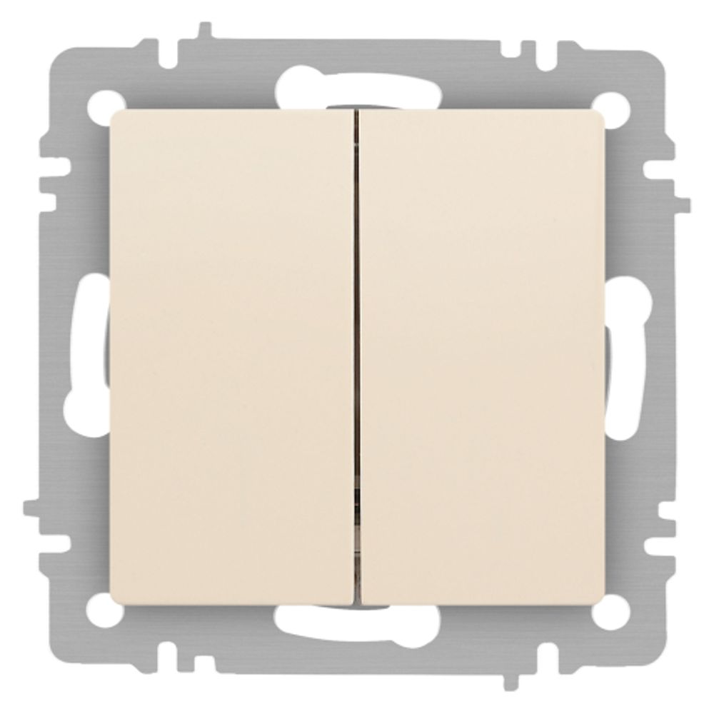 Выключатель Intro Accent 6-104-02 двойной, 10А-250В, IP20, СУ, AL/CU, слоновая кость