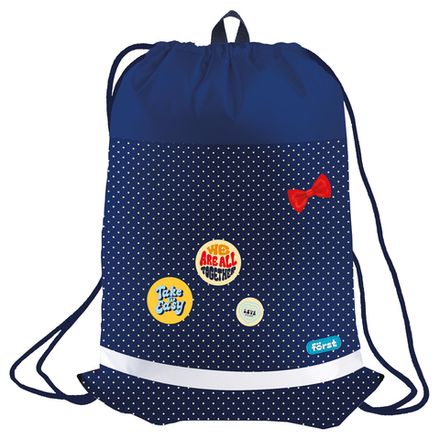 Мешок для обуви 1 отделение, Forst Горошек, 47*36см, сеточка, светов. лента