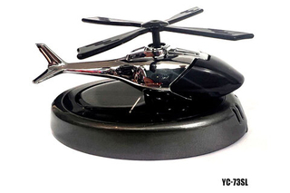 Ароматизатор-игрушка -на торпеду- Вертолет - солн батар (жидк)- YC-73SL/KTP030-Колаген (серебро)