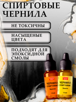 Набор спиртовых чернил 2 шт по 15 мл (серебро, золото)