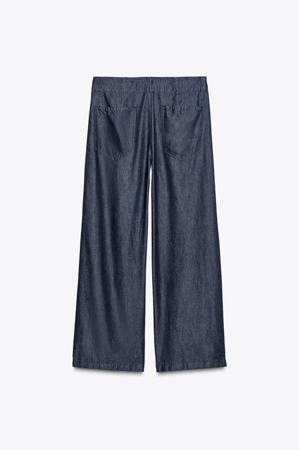 ZARA ДЖИНСОВЫЕ БРЮКИ С ПЕРЕКРЕСТНОЙ ЗАСТЕЖКОЙ — ZW COLLECTION, СИНИЙ