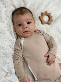 Боди на молнии с длинным рукавом Светлый кофе RinaAmari